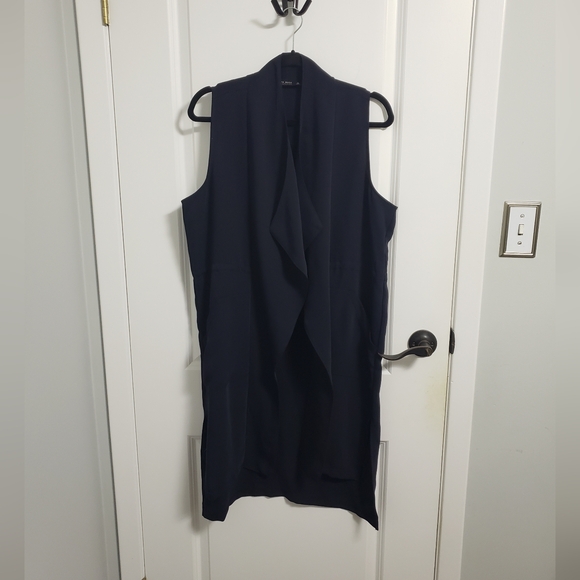 ZARA Navy Sleeveless Long Vest - Picture 1 of 9